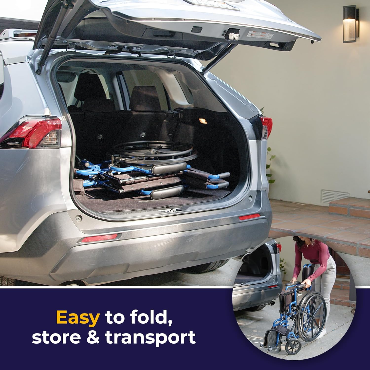 Standard Manual Self-Propelled Wheelchair Folded